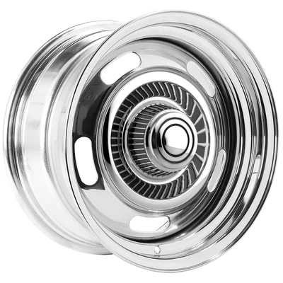 $444.96 • Buy 4-Vision Rally 57 15x7 5x4.75  +6mm Chrome Wheels Rims With Caps