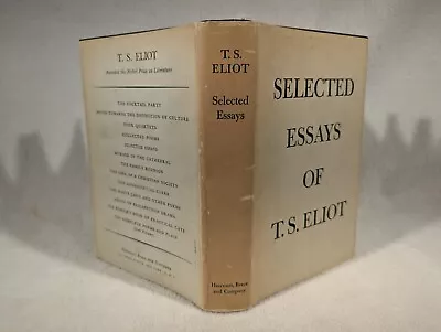Selected Essays Of T S Eliot 1950 HC DJ Book • $16.25