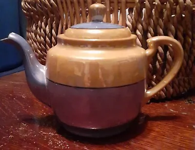 Vintage Blue & Peach Lusterware Hand Painted Teapot Japan • $15