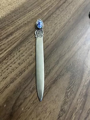 Vintage Delft Blue Cabochon Letter Opener- Silver Tone Holland • $14