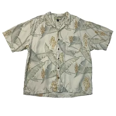 Vintage Tommy Bahama Shirt Mens XL Beige Silk Original Fit Hawaiian Island • $25.45