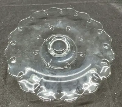 Vintage 13 1/2  Indiana Clear Glass Teardrop 2  Pedistal Cake Plate Stand Vgc • $20