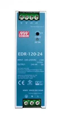 Mean Well EDR-120-24 AC-DC Industrial DIN Rail Power Supply - NEW - FREE SHIP • $21