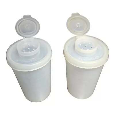 Vintage Tupperware Salt Pepper Spice Lid W/ Cap Shakers USA Clear Opaque Travel • $12.99