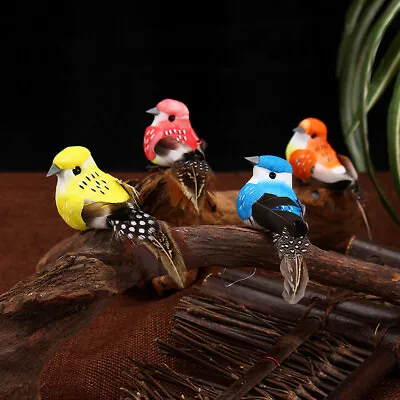12X Small Simulation Birds Artificial Foam Feather DIY Craft Wedding Home Decor • £10.47