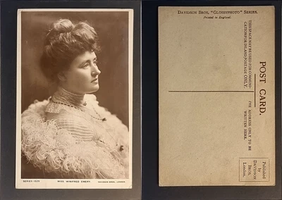 £5.95 • Buy Winifred Emery Edwardian Actress Postcard C1910 Ostrich Feather Boa Real Photo