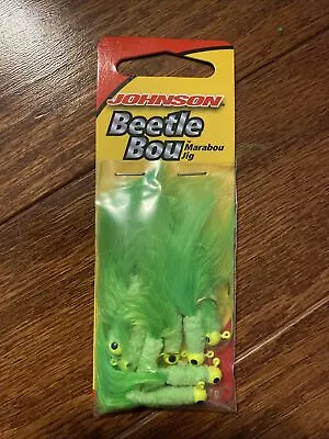 Johnson Beetle Bou Marabou Crappie Jigs Chartreuse 10 Pack 1/32 • $6.95