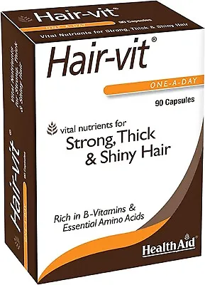 HealthAid Hair-Vit Strong & Shiny Hair (Hair Vitamins) 90 Capsules • £18.95