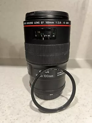 Canon EF 100mm F/2.8L Macro IS USM Lens - Excellent + Filter • £465