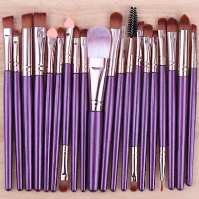 20 Pcs Makeup Brush Set Eyeshadow Eyebrow Powder Foundation Contour Lip Brushes  • $7.55