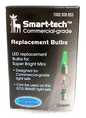 Santa's Best Smart-Tech ECO Smart 100ct 7mm LED Bulbs In GREEN  997003HO  #53 • $17.99