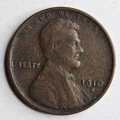 1910-S 1C Lincoln Wheat Cent Penny F Fine Env. Damage Semi Key Date US Coin  • $17.99