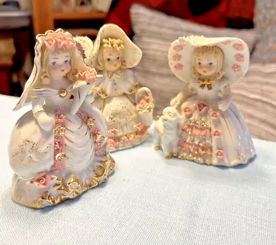 Cinderella & Little Bo Peep & Mary Had A Little Lamb 3 Lefton Vintage Figurines • $45