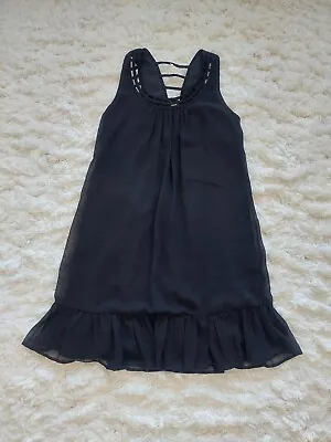 Ya Los Angeles Black Dress With Ruffle Trim ~ Size Medium • $17