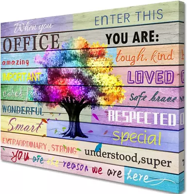 Inspirational Wall Art Office Motto Decor Quotes Colorful Tree Signs Pictures • $27.99