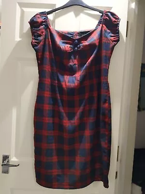 £10 • Buy Collectif Dolores Tartan Wiggle Dress 16 XL