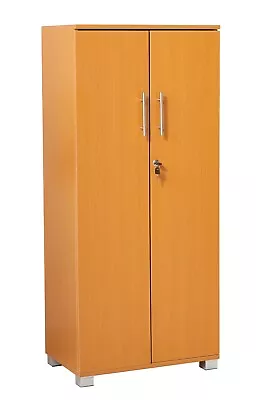 Office 2 Door Storage Cabinet Cupboard Locking 2 Shelf Filing Cabinet 125cm-(h) • £94