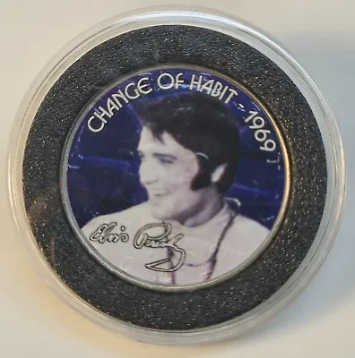 Elvis Presley Movies Colorized Half Dollar Coin In Capsule- Change Of Habit 1969 • $12