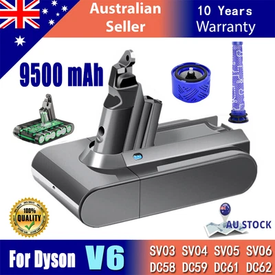9500mAh Battery For Dyson V6 Animal Absolute DC58 DC59 SV03 SV04 SV06 /Filters • $12.99