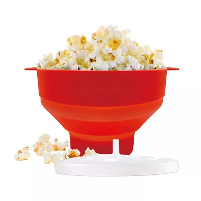 Popcorn Popper Maker Microwave Snack Silicone Collapsible Bowl Container Ki URUK • £6.81