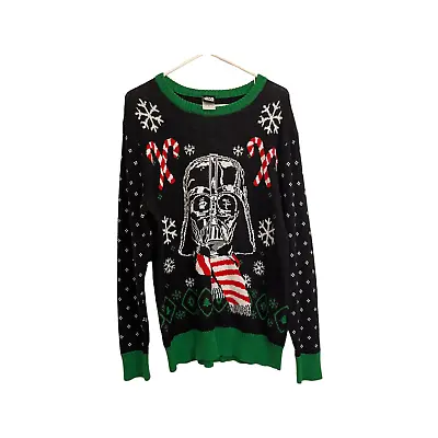 $24.99 • Buy Star Wars Darth Vader Ugly Christmas Sweater Pullover Black Green Snowflake Sz M