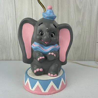 VTG RARE 1974 Disney Dumbo Elephant Ceramic Table Lamp Light 16  Tall Working • $38.25