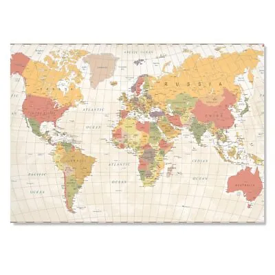Art Print Poster Vintage Map Of The World Geography Maps #170362 • £3.99