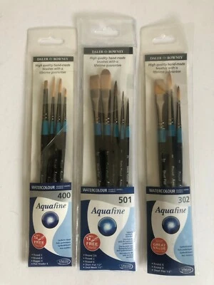 Daler Rowney Aquafine Watercolour Brush   3 DIFFERENT SETS  [501]  400   302 • £26.99