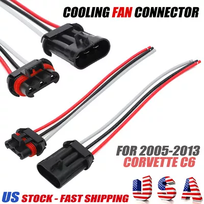 For Corvette C6 Cooling Fan Connector Male And Female Upgrade 12Ga HD Wire 05-13 • $14.99