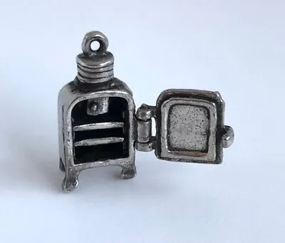 Vintage Sterling Silver Movable Refrigerator 1940's Charm • $34.99