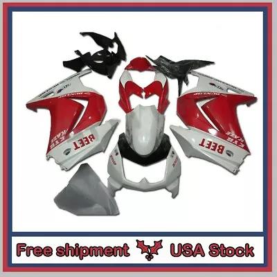 Injection Molded Fairing Kit Bodywork For Kawasaki Ninja250 2008-2012 Red White • $369.92