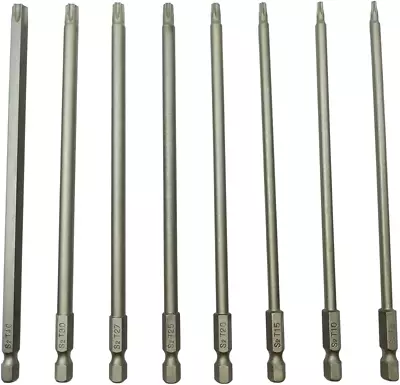 Long Torx Security Screwdriver Bit Sets 6 Inch Length T8 T10 T15 T20 T25 T27 T30 • $18.69