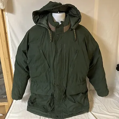 RFT Rainforest Mens Goose Down Parka Jacket Coat W/ Hood Large Green Free Ship! • $59.99