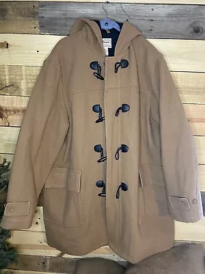 LL BEAN Sterlingwear Boston VINTAGE Wool Coat Toggle Button HOODED XXL READ • $74.99