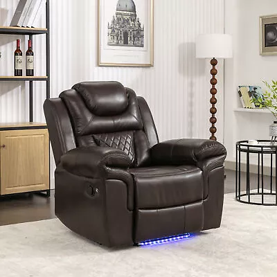 Home Theater Seating Manual Recliner Chair With LED Light Strip For Living Room • $408.81