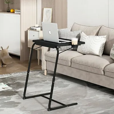 Portable Height Adjustable Laptop Table TV Tray Desk Overbed Stand W/Cup Holder • $49.99