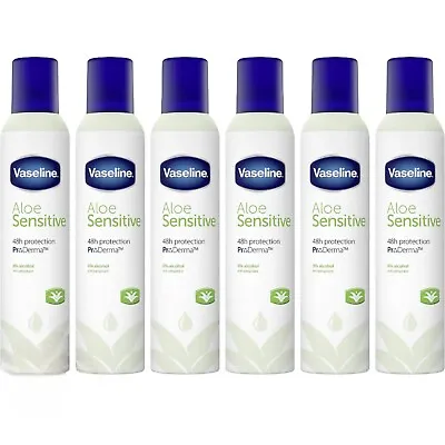 6 X  250ml Vaseline Aloe Sensitive Antiperspirant Deodorant • £23.99