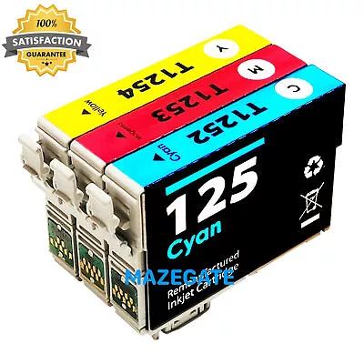 3pk 125 T125 CMY Ink For Epson NX125 NX127 NX130 NX230 NX420 NX530 NX625 • $9.98