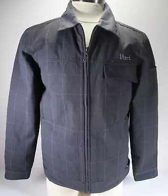 Vurt Black Gray Plaid Full Zip Vintage Skater Jacket Junior Boy's 14-16 Men's XS • $39.95