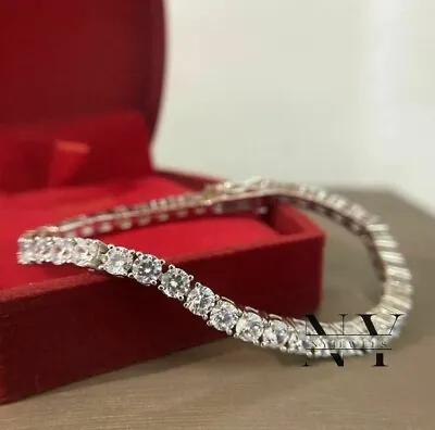 6 Carat Round Cut Wedding Tennis Bracelet Solid 14K White Gold For Men & Women • $378.45