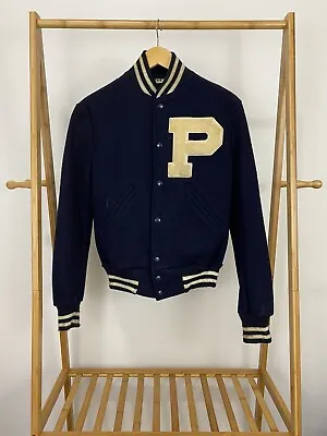 VTG  Polo P Letterman Deerfoot Wool Varsity Jacket Size S • $179.95