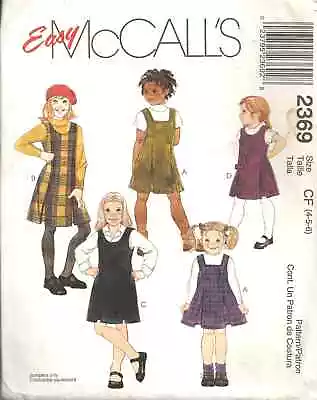 Mccalls 2369 Girl's Size 4-6 Jumpers Sewing Pattern Vintage • $3.99