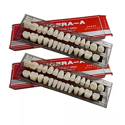 56 Pcs False Teeth Dental Complete Acrylic Resin Denture Teeth 2 Set Whole T • $13.83