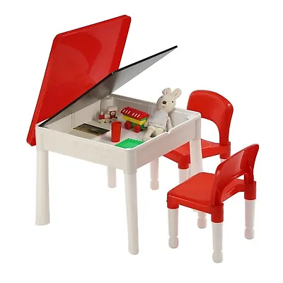 Kids Activity Play Table And Chair Set 6-in-1 Activity Table Indoor And Outdoor • £65.99