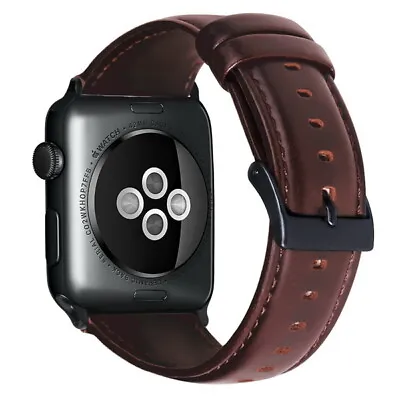 $11.39 • Buy Apple Watch Genuine Leather Band Wrist Formal Business Classic Leather Band