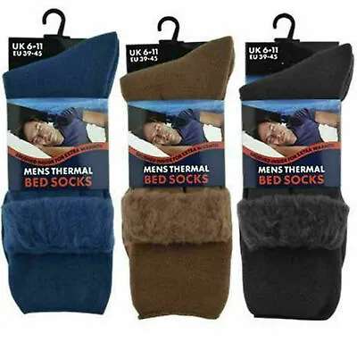 £3.99 • Buy Bed Socks Men Lounge Socks Thick Warm Winter Cosy Feet Brushed Thermal Fleece 