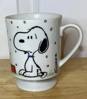 Vintage1958 Snoopy Peanuts Pedestal Mug I Hate When It Snows On My French Toast • $12.75
