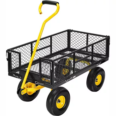 1100lbs Garden Carts Yard Mesh Wagon Lawn Utility Cart Outdoor Steel Heavy Duty • $99.99