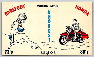 QSL CB Ham Radio Card KHQ 8081 Plainview Texas Barefoot Honda • $4.99