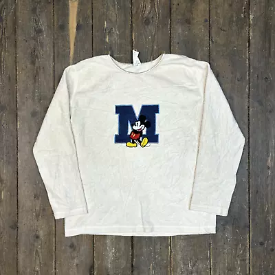 Disney Sweatshirt Vintage Fleece Mickey Mouse Jumper Cream Womens Large • £20